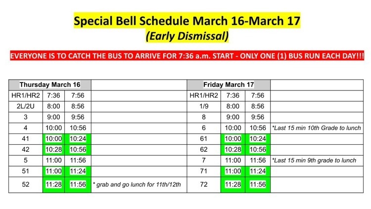 Special Bell Schedule